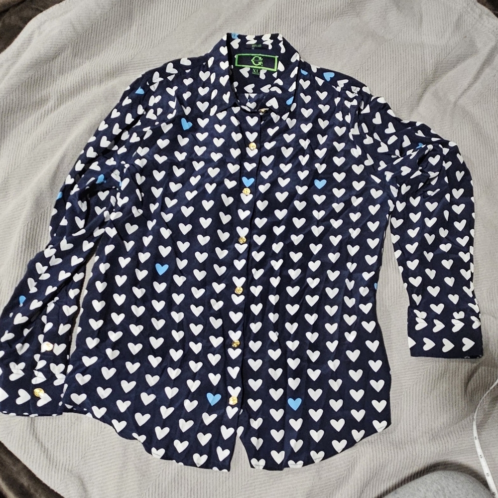 100% Silk Heart Blouse